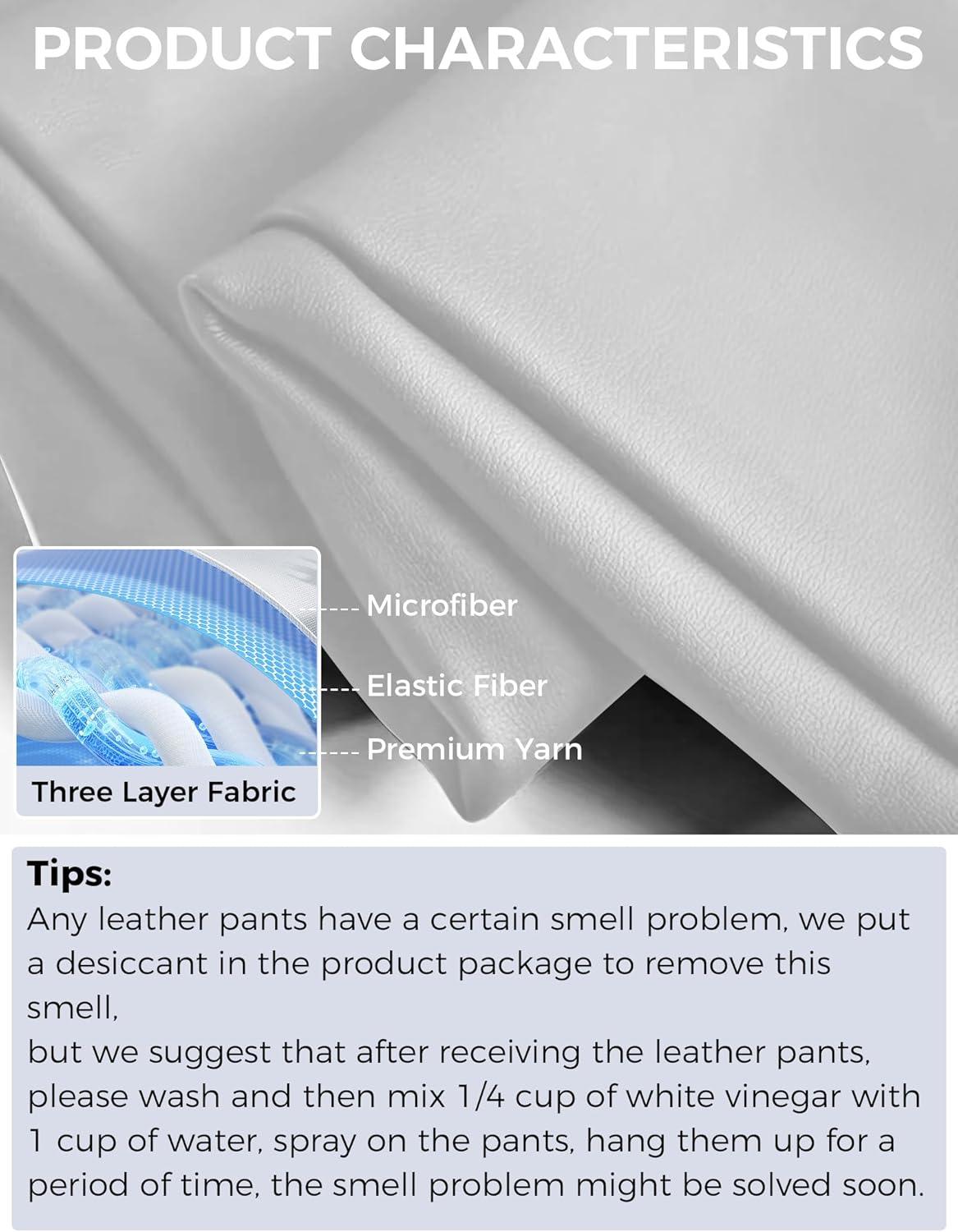 imageBuauty Faux Leather Leggings for Women High Waisted Leather Pants Tummy Control Stretch Pleather PU PantsSilvery