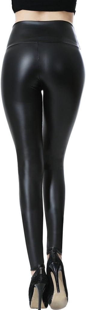 imageEverbellus Sexy Womens Faux Leather High Waisted LeggingsBlack