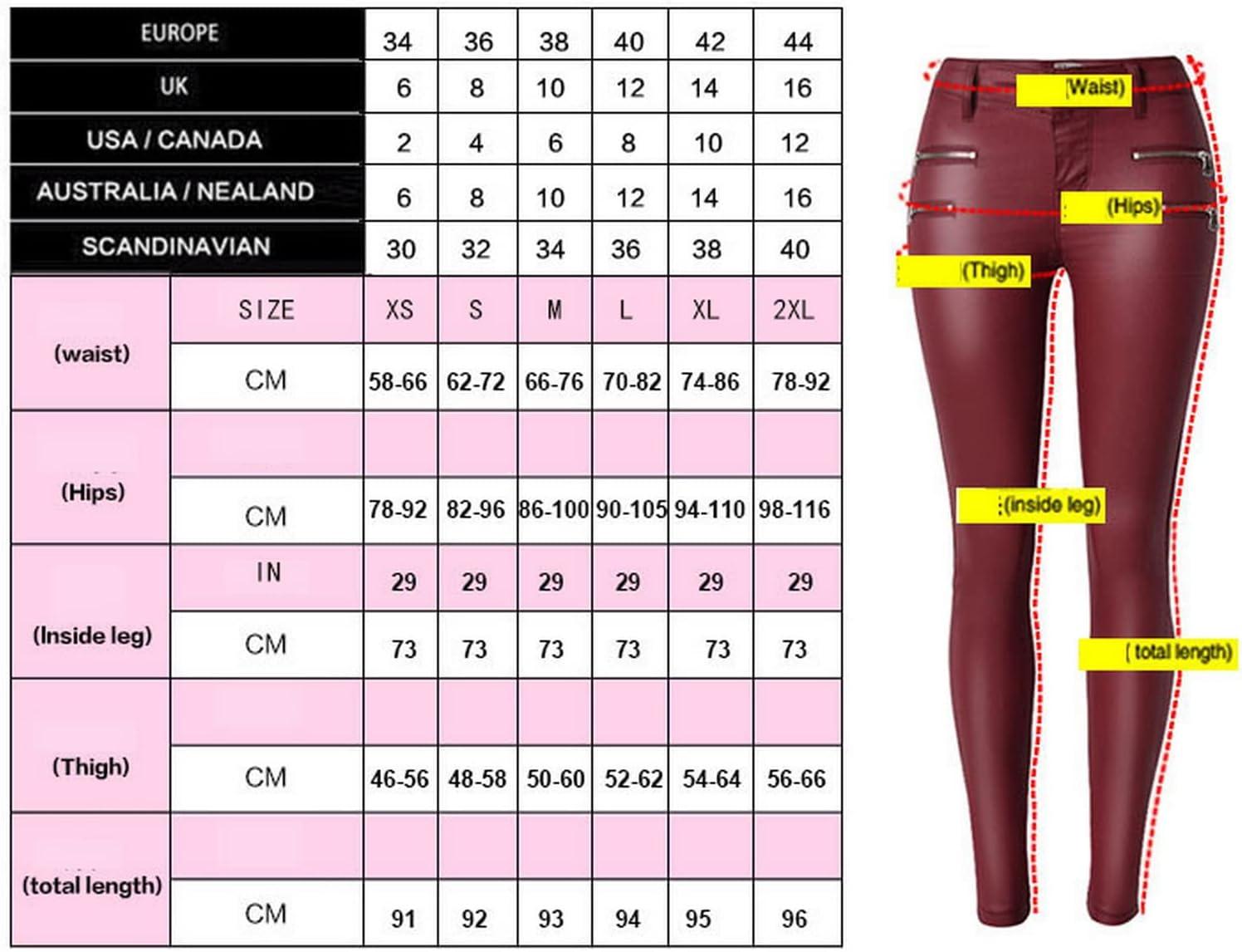 imageFaringoto Womens Pu Slim Pants Faux Leather Stretch Skinny Jeans Pencil Pants Biker Pants058