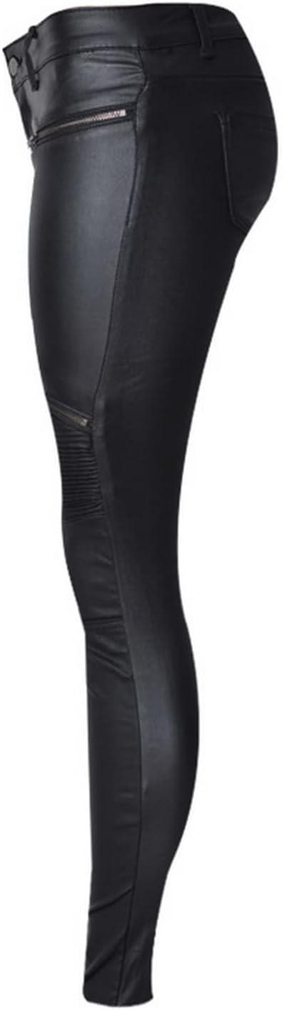imageFaringoto Womens Pu Slim Pants Faux Leather Stretch Skinny Jeans Pencil Pants Biker Pants113
