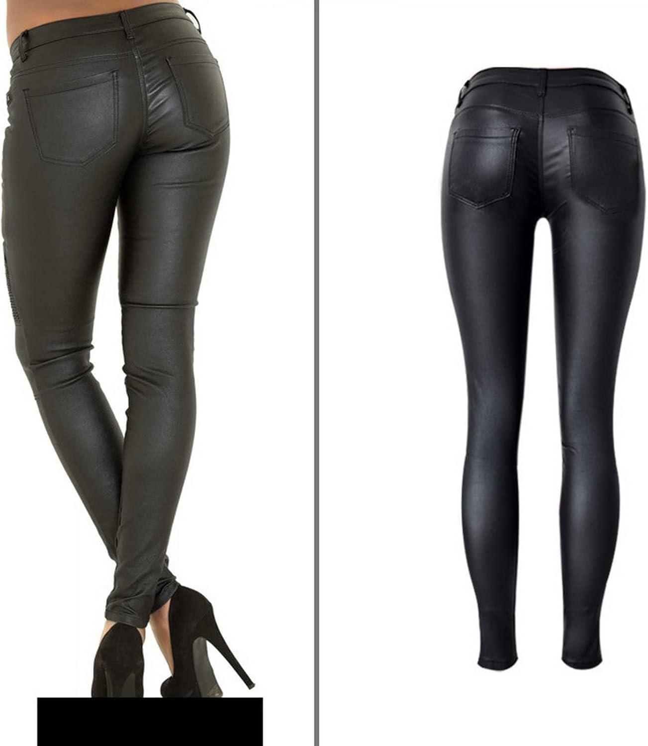 imageFaringoto Womens Pu Slim Pants Faux Leather Stretch Skinny Jeans Pencil Pants Biker Pants113