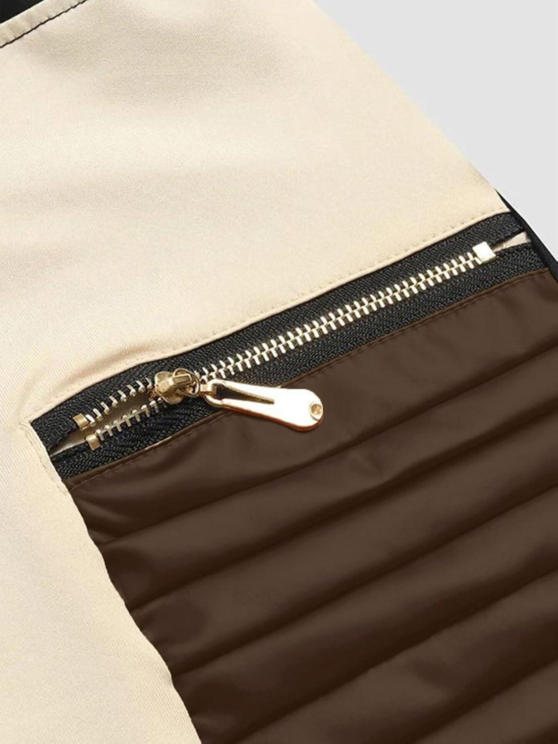 imageFlamingals Faux Leather Leggings for Women Tummy Control High Waisted Motorcycle Leggings Women with Pockets Patch ZipDeep Brown