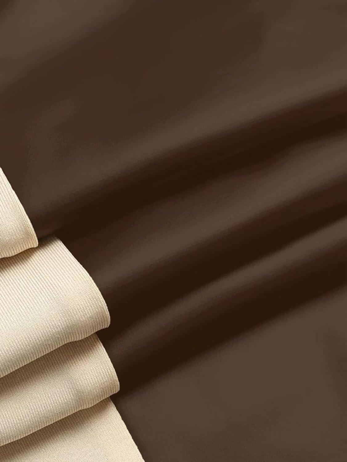 imageFlamingals Faux Leather Leggings for Women Tummy Control High Waisted Motorcycle Leggings Women with Pockets Patch ZipDeep Brown