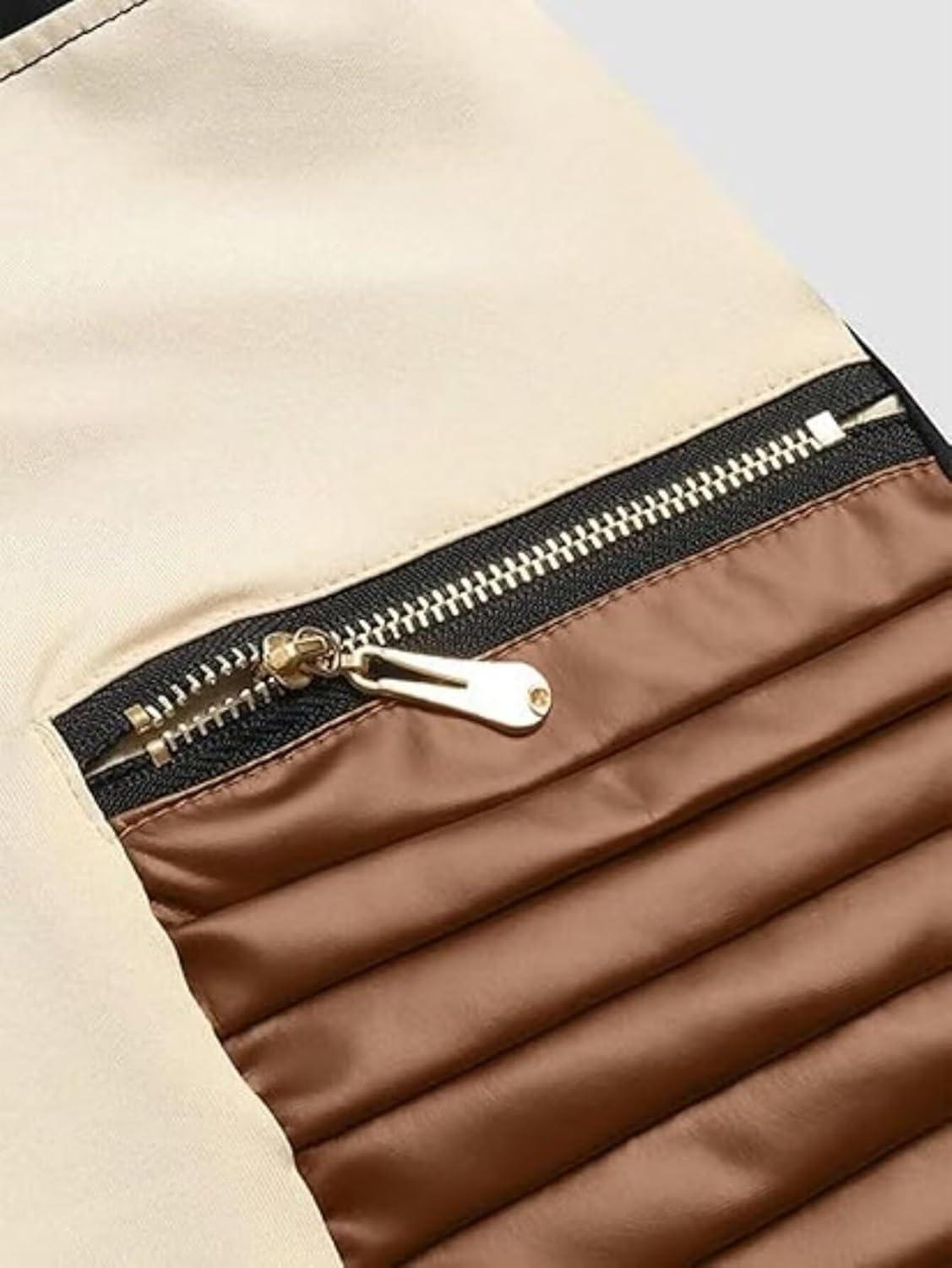 imageFlamingals Faux Leather Leggings for Women Tummy Control High Waisted Motorcycle Leggings Women with Pockets Patch ZipPure Brown