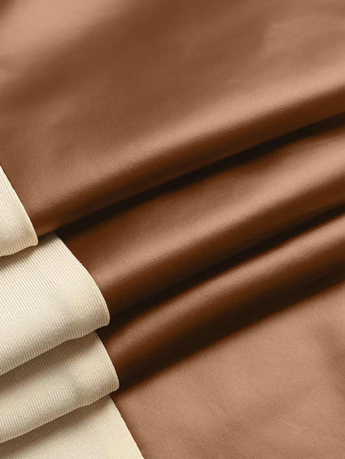 imageFlamingals Faux Leather Leggings for Women Tummy Control High Waisted Motorcycle Leggings Women with Pockets Patch ZipPure Brown