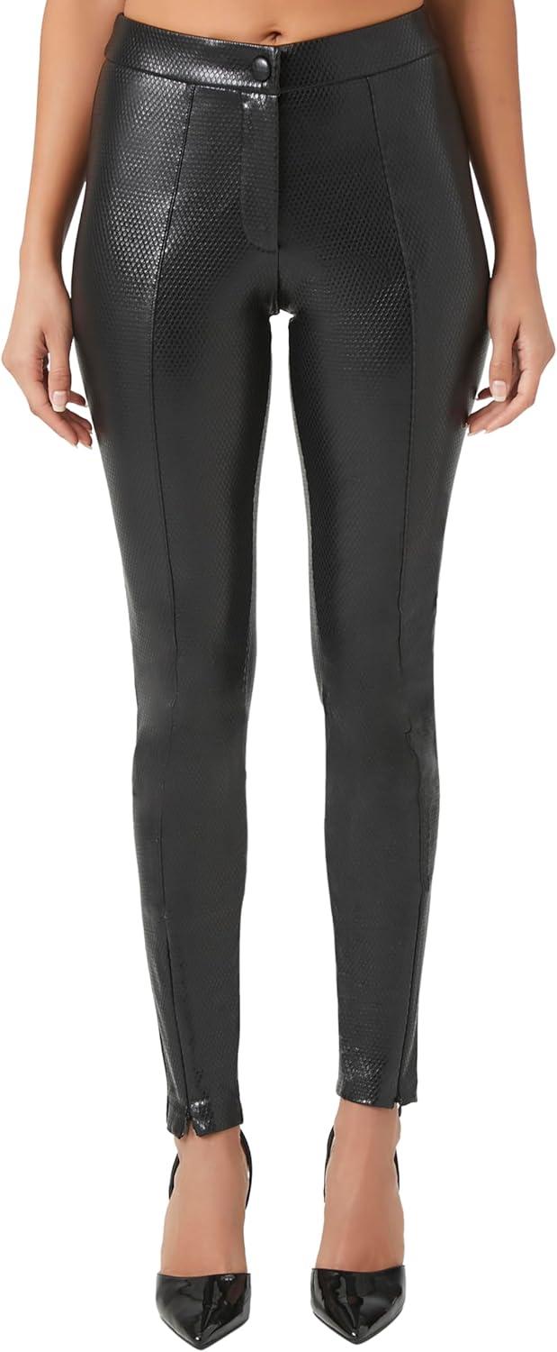 imageForever 21 Womens Faux Leather HighRise Skinny PantsBlack
