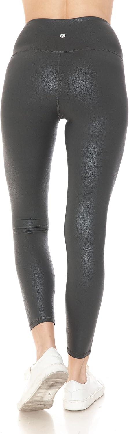 imageLeggings Depot Womens High Waist Faux Leather Leggings Tights Pleather Pants78 Lengthmattecharcoal