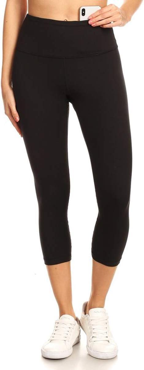 imageLeggings Depot Womens High Waist Faux Leather Leggings Tights Pleather PantsCapriblack