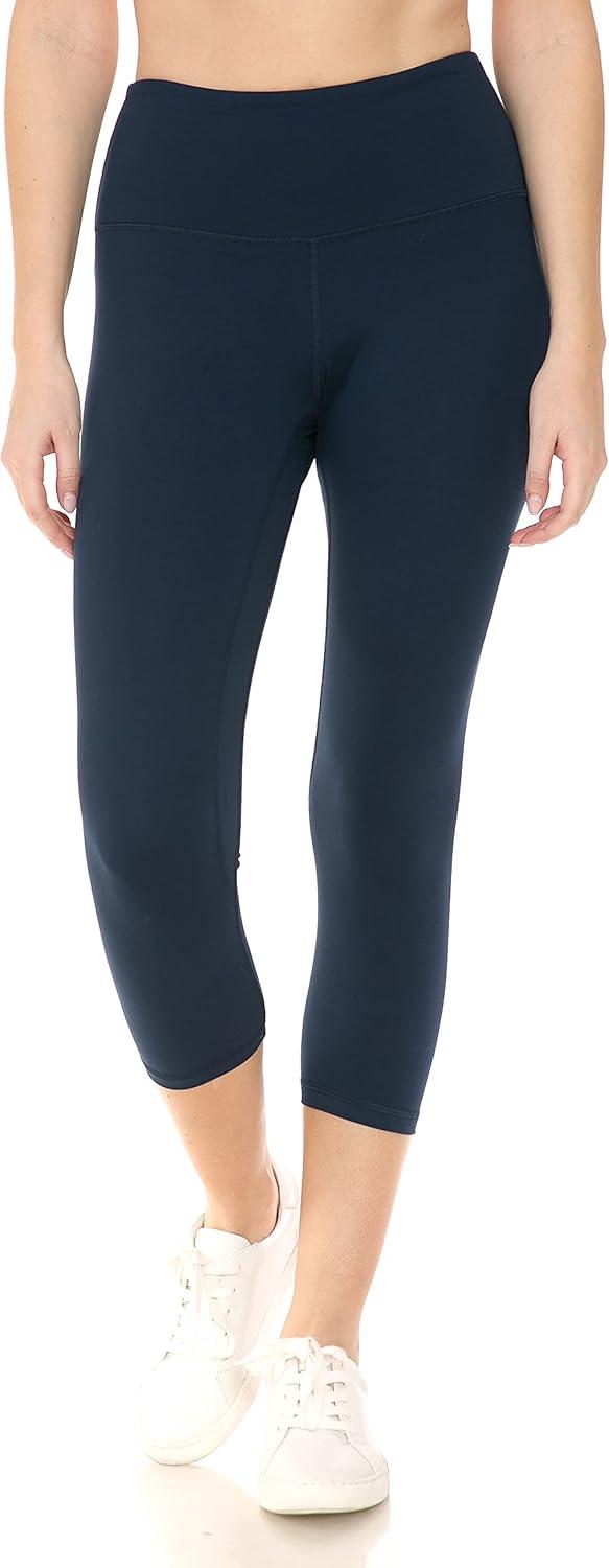 imageLeggings Depot Womens High Waist Faux Leather Leggings Tights Pleather PantsCaprinavy