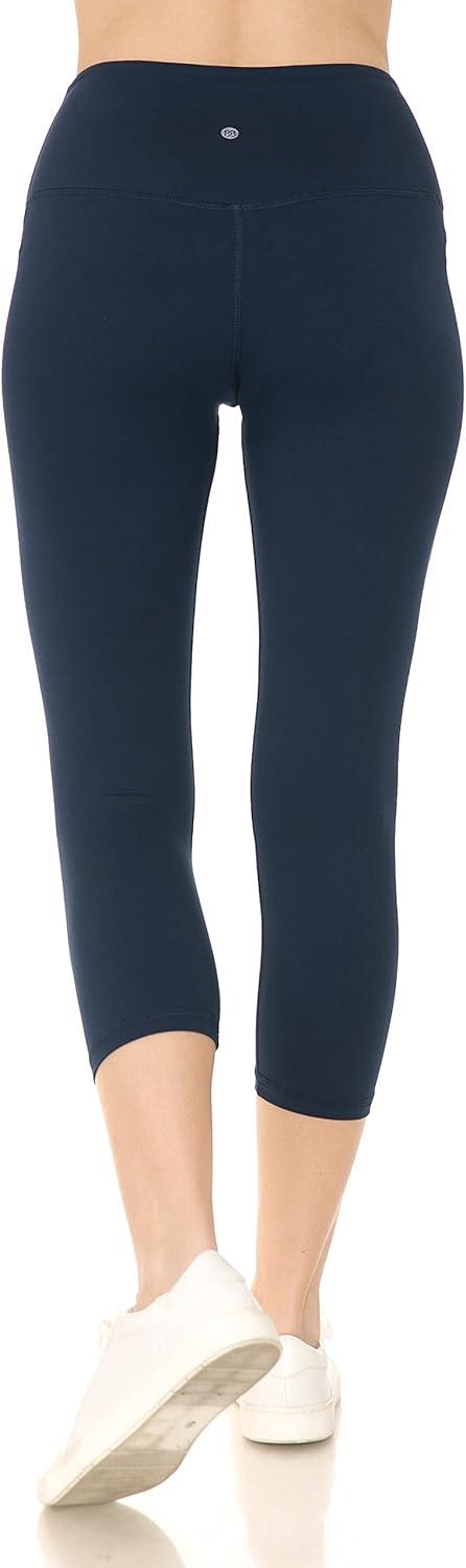 imageLeggings Depot Womens High Waist Faux Leather Leggings Tights Pleather PantsCaprinavy