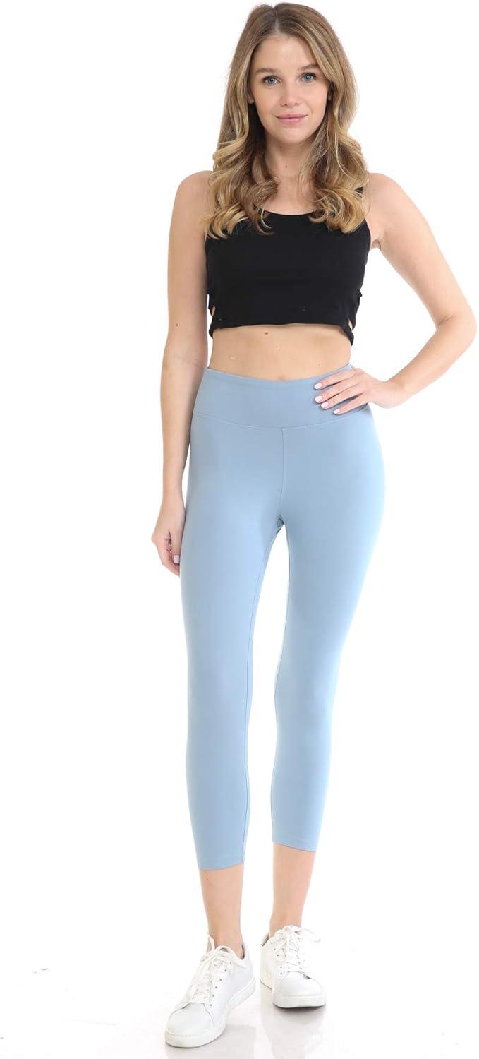 imageLeggings Depot Womens High Waist Faux Leather Leggings Tights Pleather PantsChambray