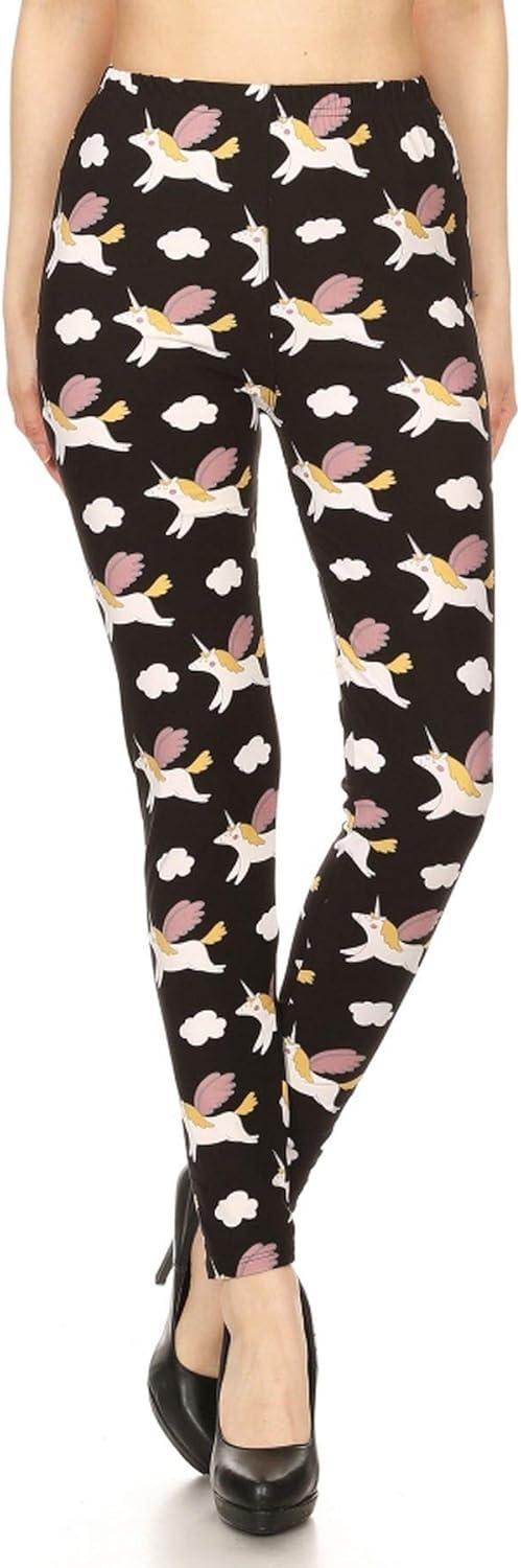 imageLeggings Depot Womens High Waist Faux Leather Leggings Tights Pleather PantsDreamin Unicorn