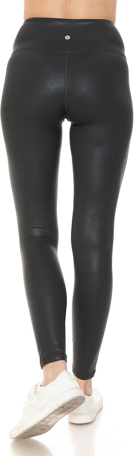 imageLeggings Depot Womens High Waist Faux Leather Leggings Tights Pleather PantsMatteblack