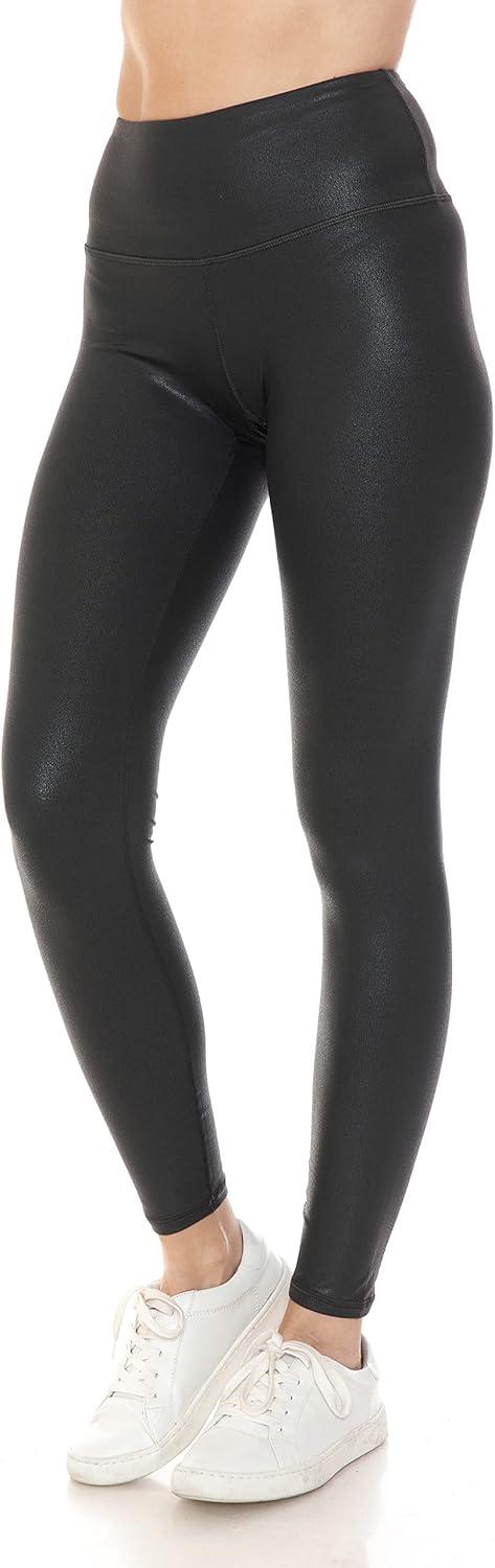imageLeggings Depot Womens High Waist Faux Leather Leggings Tights Pleather PantsMatteblack