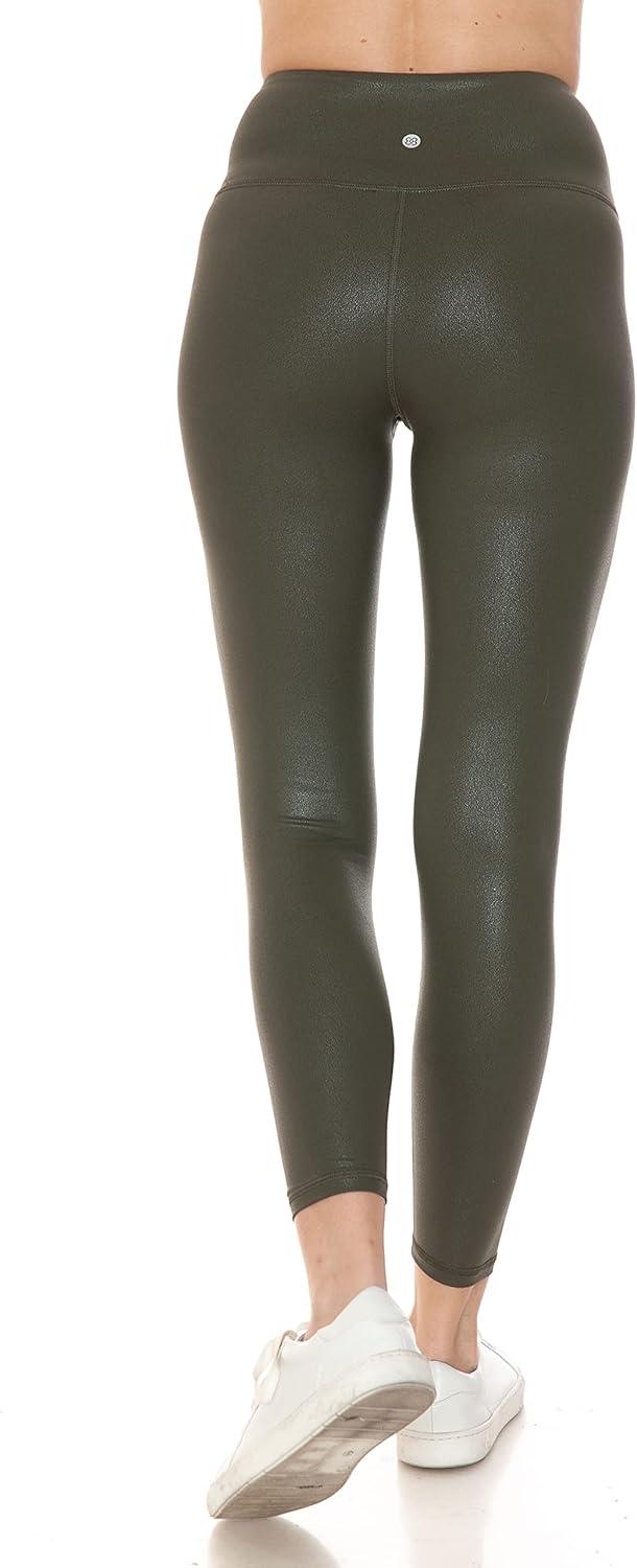 imageLeggings Depot Womens High Waist Faux Leather Leggings Tights Pleather PantsMatteolive