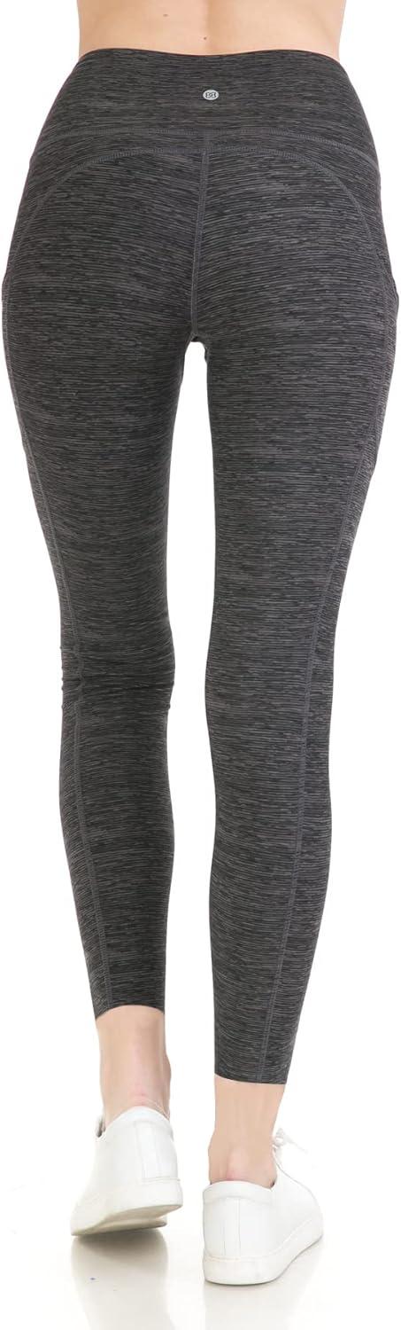 imageLeggings Depot Womens High Waist Faux Leather Leggings Tights Pleather PantsSpace Dye Charcoal
