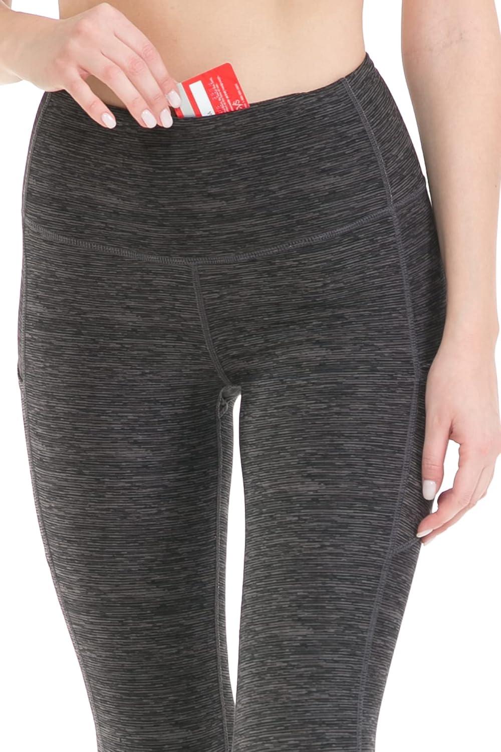 imageLeggings Depot Womens High Waist Faux Leather Leggings Tights Pleather PantsSpace Dye Charcoal