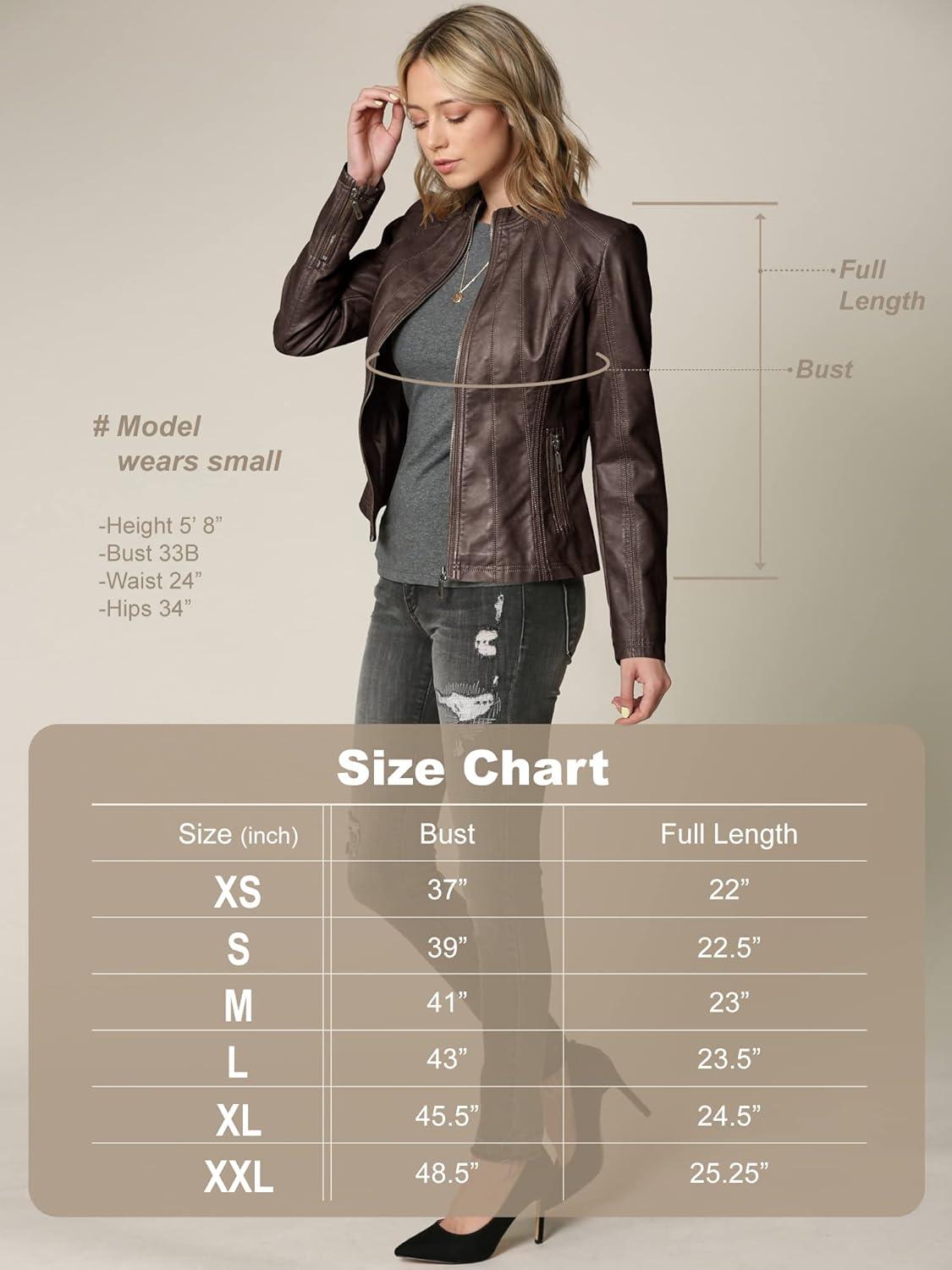 imageLock and Love Womens Faux Leather Moto Biker Jacket Coat with Removable or NonRemovable HoodWjc877lcoffee