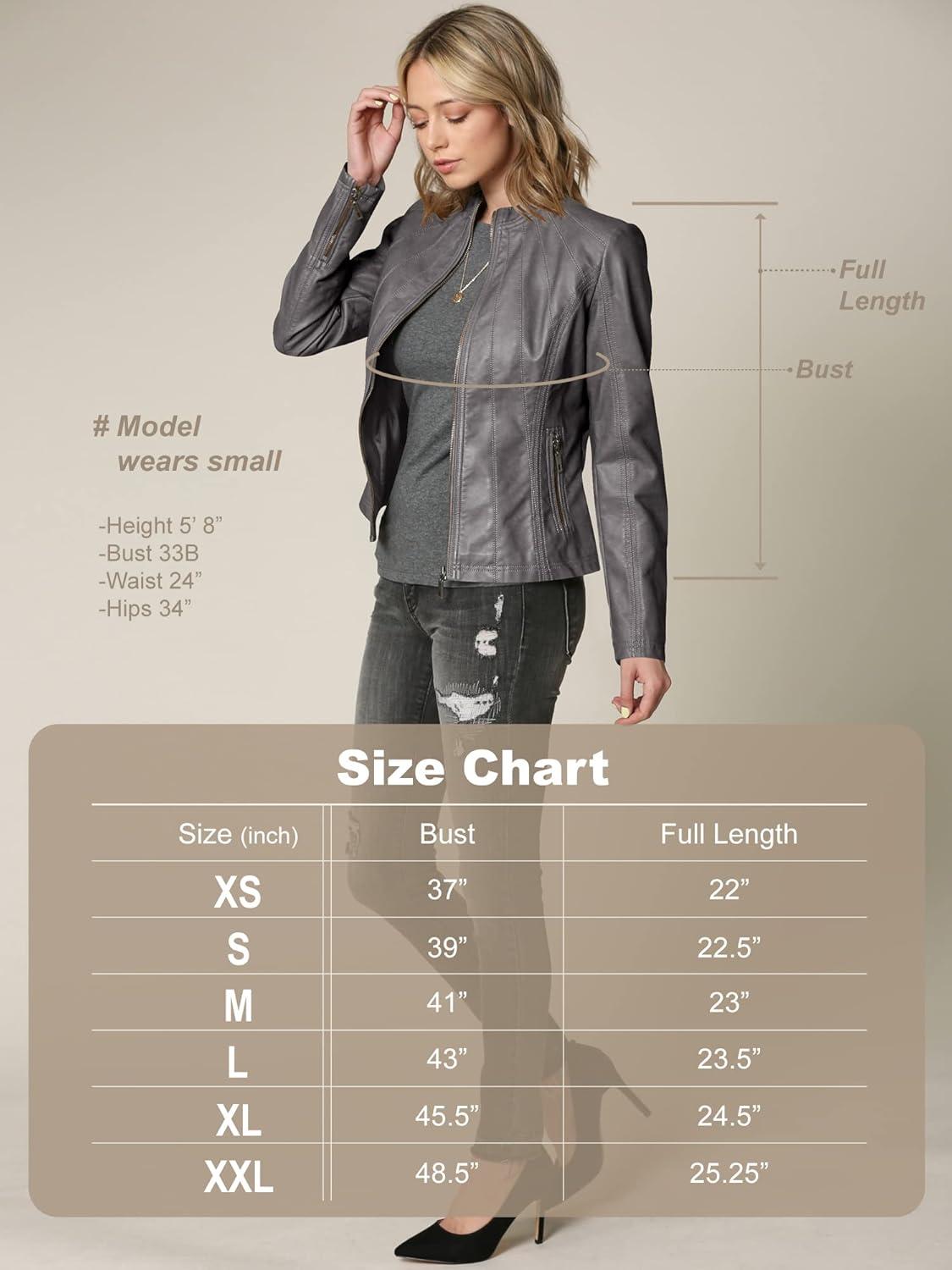imageLock and Love Womens Faux Leather Moto Biker Jacket Coat with Removable or NonRemovable HoodWjc877lgrey