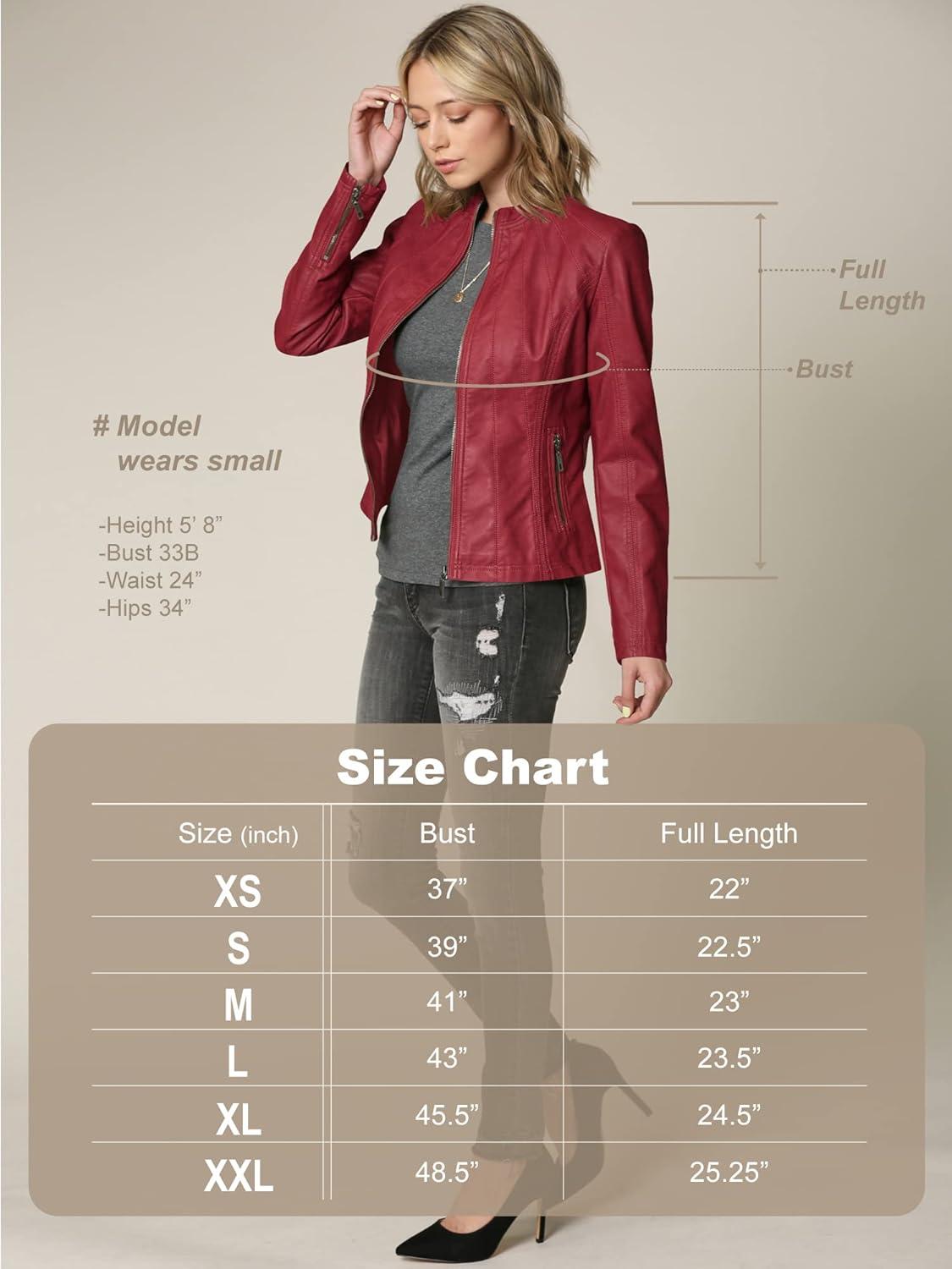 imageLock and Love Womens Faux Leather Moto Biker Jacket Coat with Removable or NonRemovable HoodWjc877lred