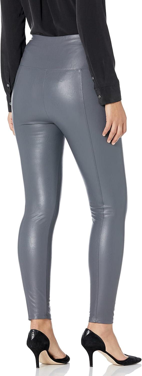 imageLyss Womens Misses Textured Leather LeggingSolid Charcoal