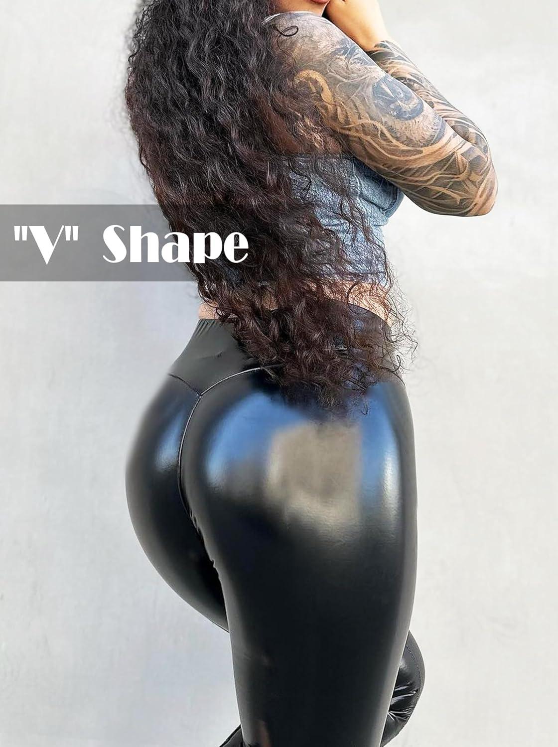 imagePatent Faux Leather Leggings for Women High Waisted Butt Lifting Lacquer Pleather Latex Shiny Pants Concert OutfitsMatt Black