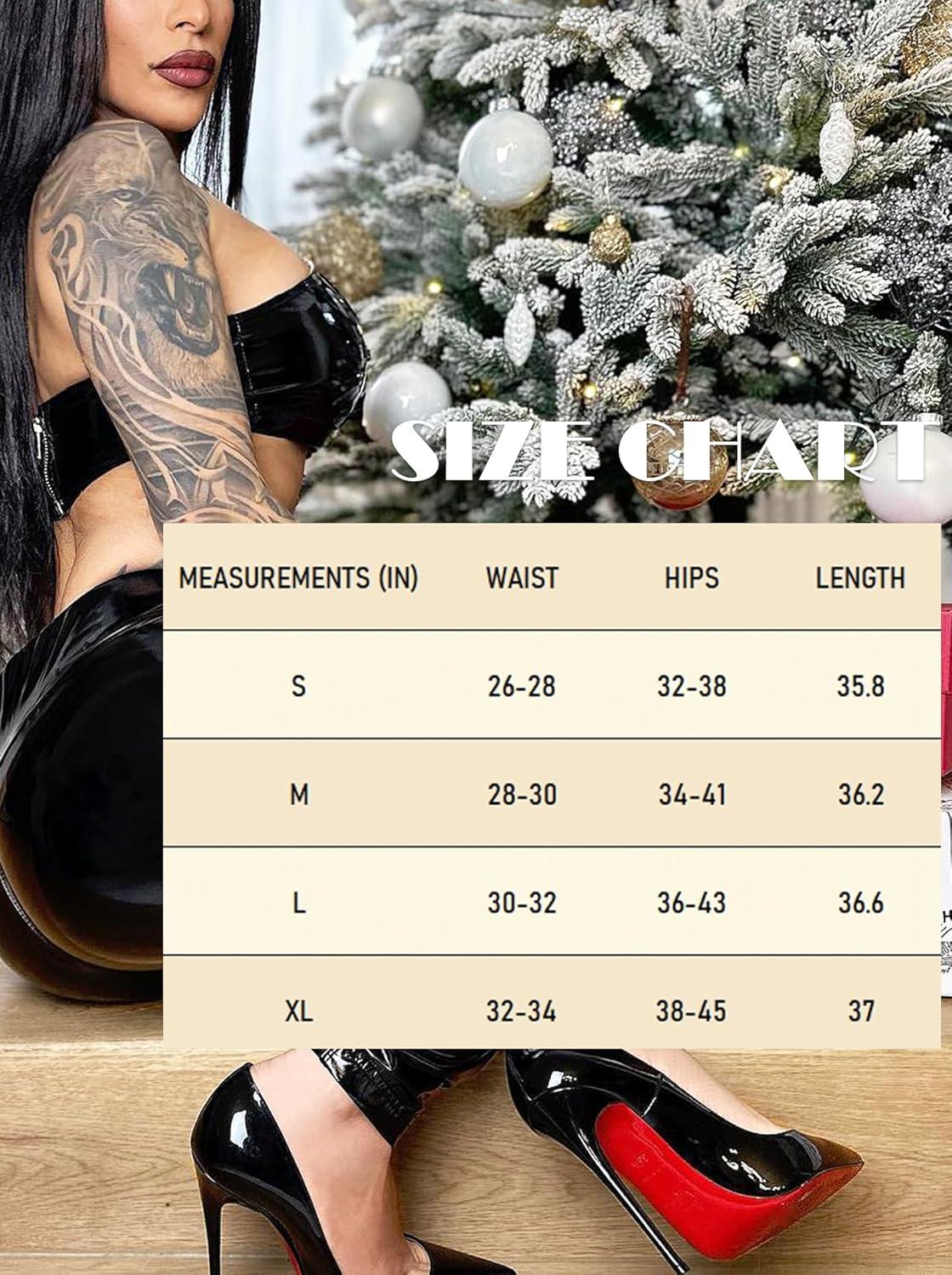 imagePatent Faux Leather Leggings for Women High Waisted Butt Lifting Lacquer Pleather Latex Shiny Pants Concert OutfitsSuper Hot Red