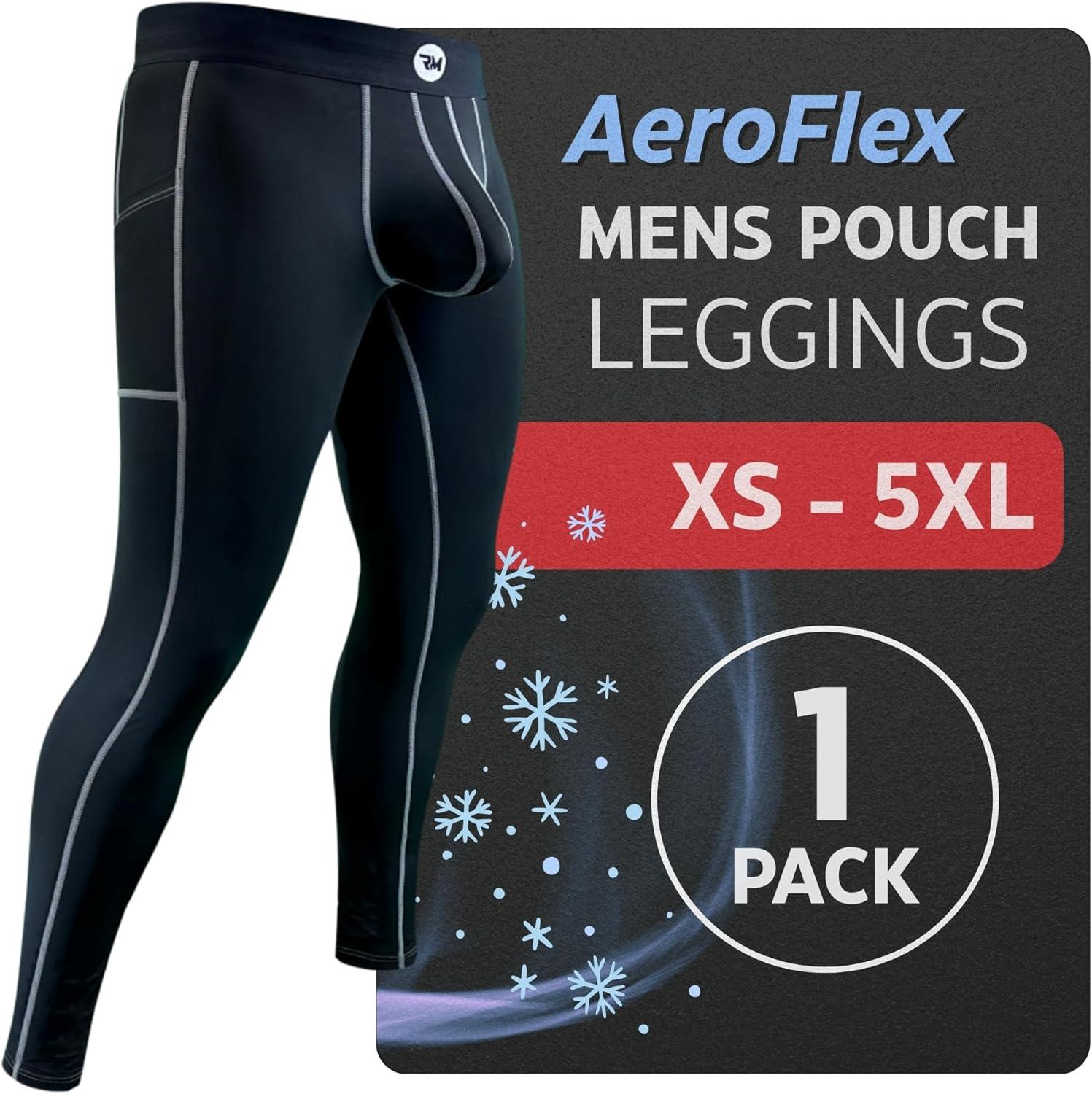 imageRM Real Men ABCD Pouch Compression Pants 1 2 and 3 Pack Mens Leggings Yoga Pants Tights Base Layer Men Cold Weather1 Pack Black Gray Stitch Aero Flex
