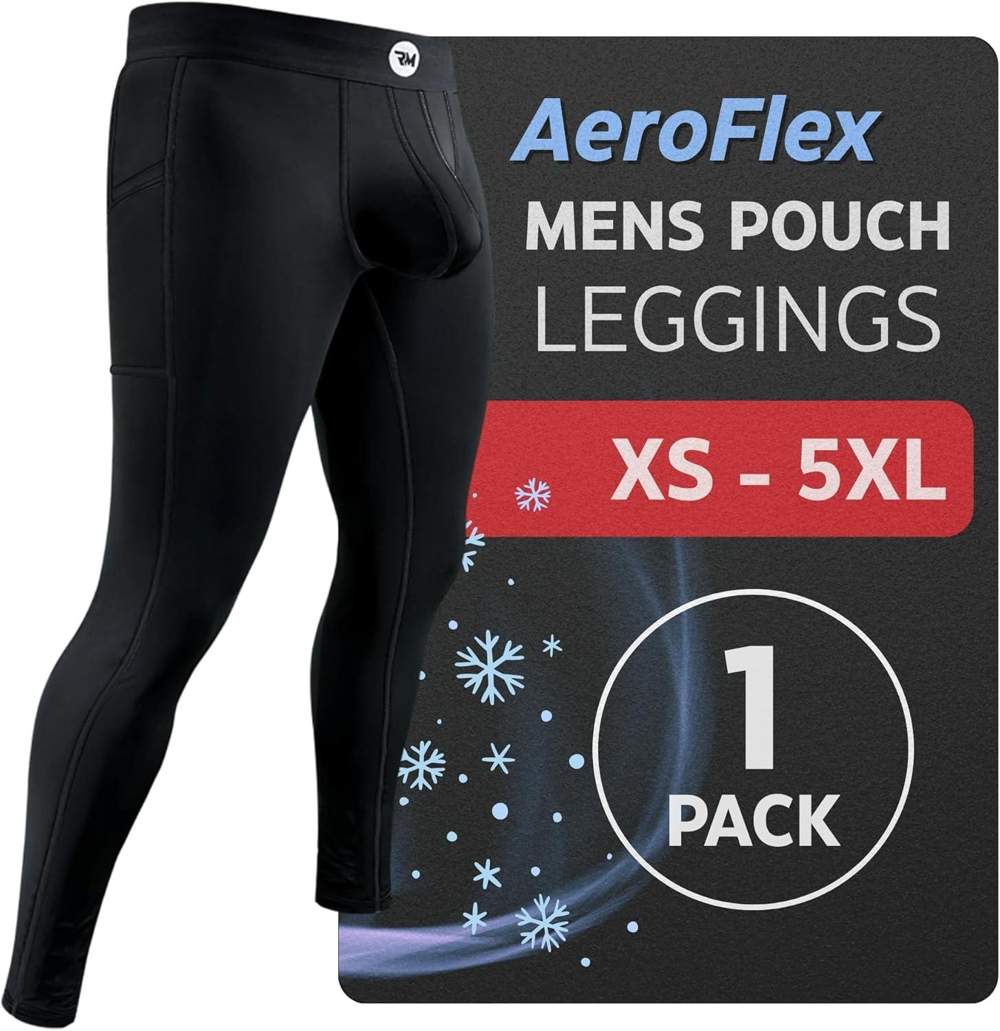 imageRM Real Men ABCD Pouch Compression Pants 1 2 and 3 Pack Mens Leggings Yoga Pants Tights Base Layer Men Cold Weather1 Pack Black Aero Flex
