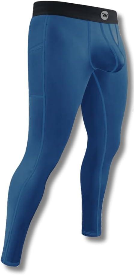imageRM Real Men ABCD Pouch Compression Pants 1 2 and 3 Pack Mens Leggings Yoga Pants Tights Base Layer Men Cold Weather1 Pack Blue Aero Flex