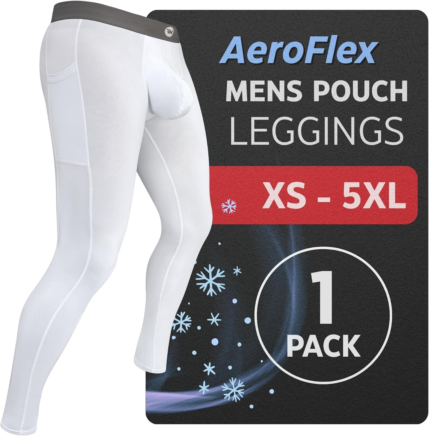imageRM Real Men ABCD Pouch Compression Pants 1 2 and 3 Pack Mens Leggings Yoga Pants Tights Base Layer Men Cold Weather1 Pack White Aero Flex