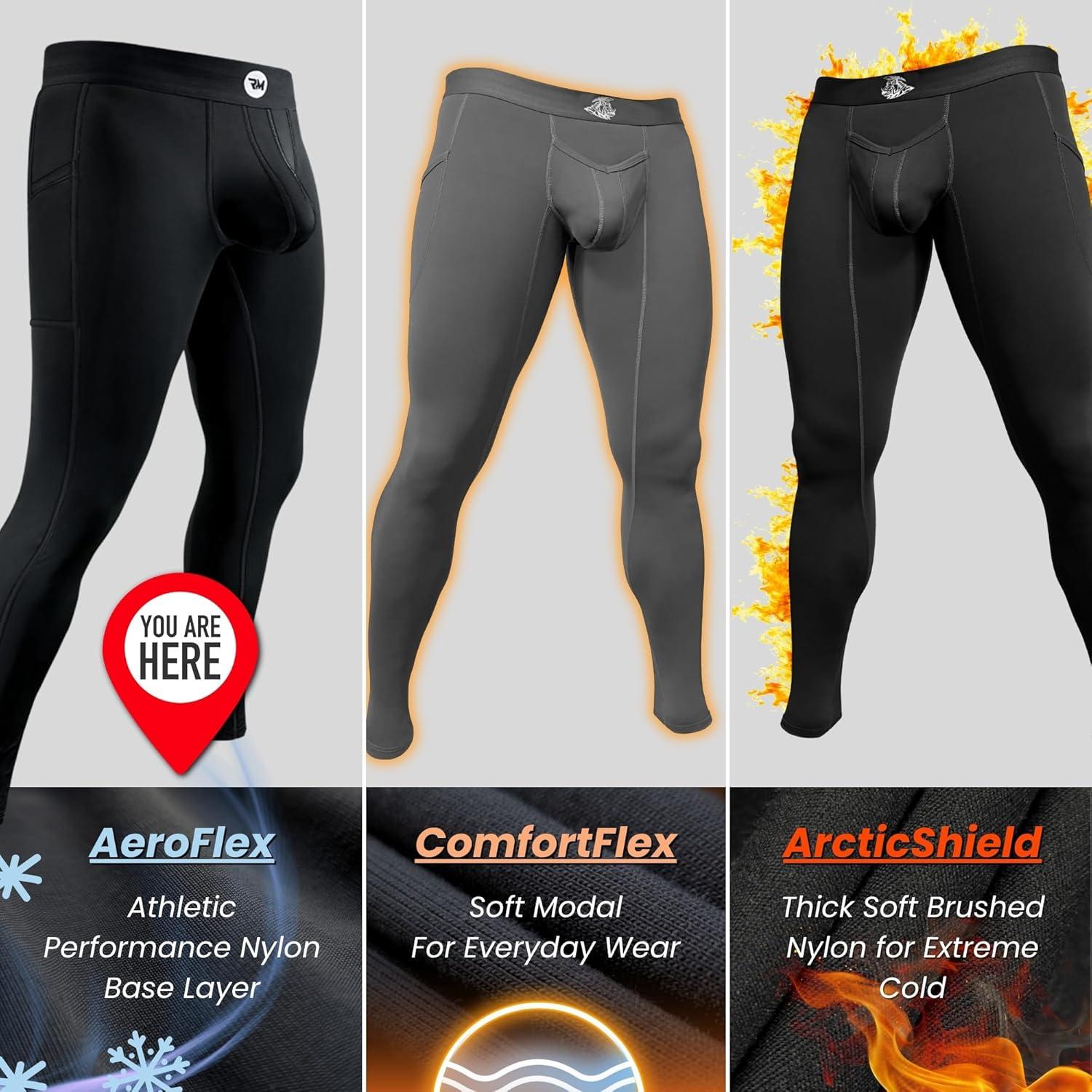 imageRM Real Men ABCD Pouch Compression Pants 1 2 and 3 Pack Mens Leggings Yoga Pants Tights Base Layer Men Cold Weather1 Pack White Aero Flex
