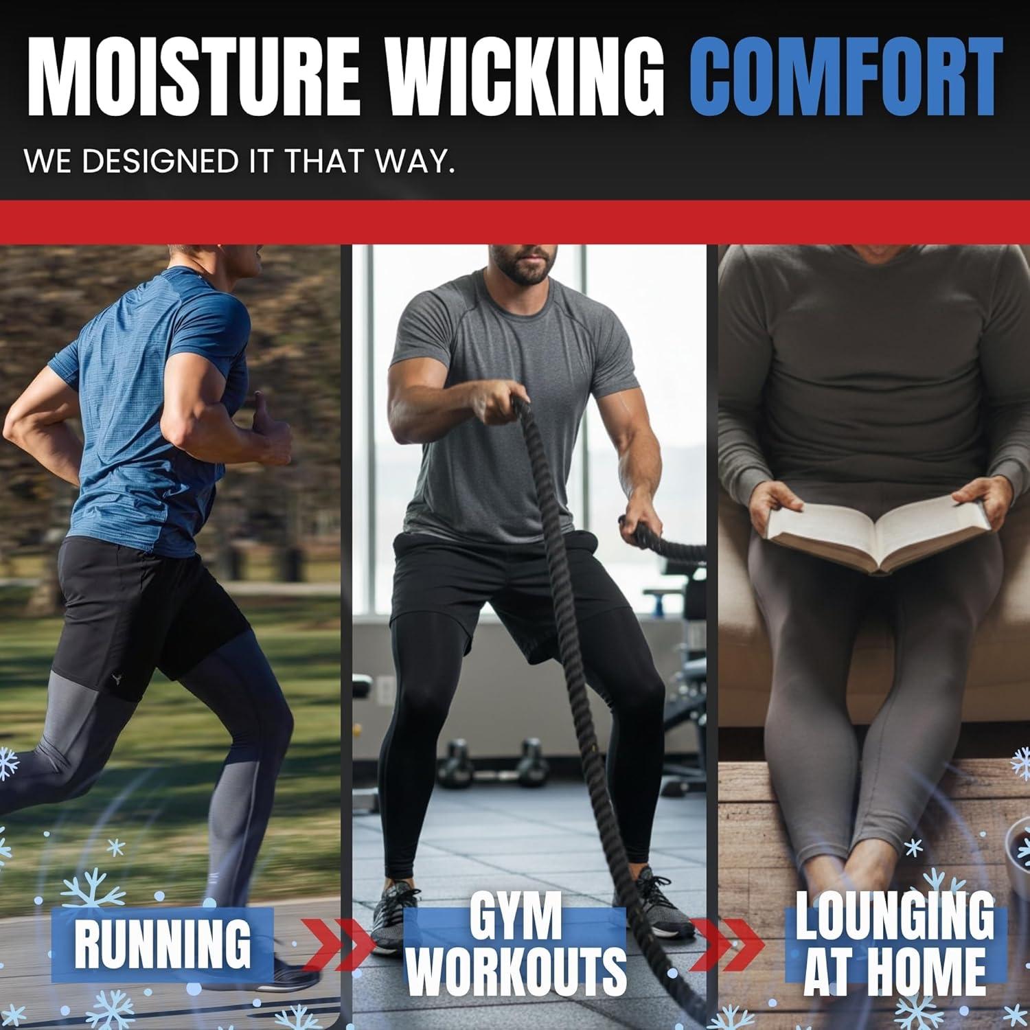 imageRM Real Men ABCD Pouch Compression Pants 1 2 and 3 Pack Mens Leggings Yoga Pants Tights Base Layer Men Cold Weather2 Pack BlackBlue Aero Flex