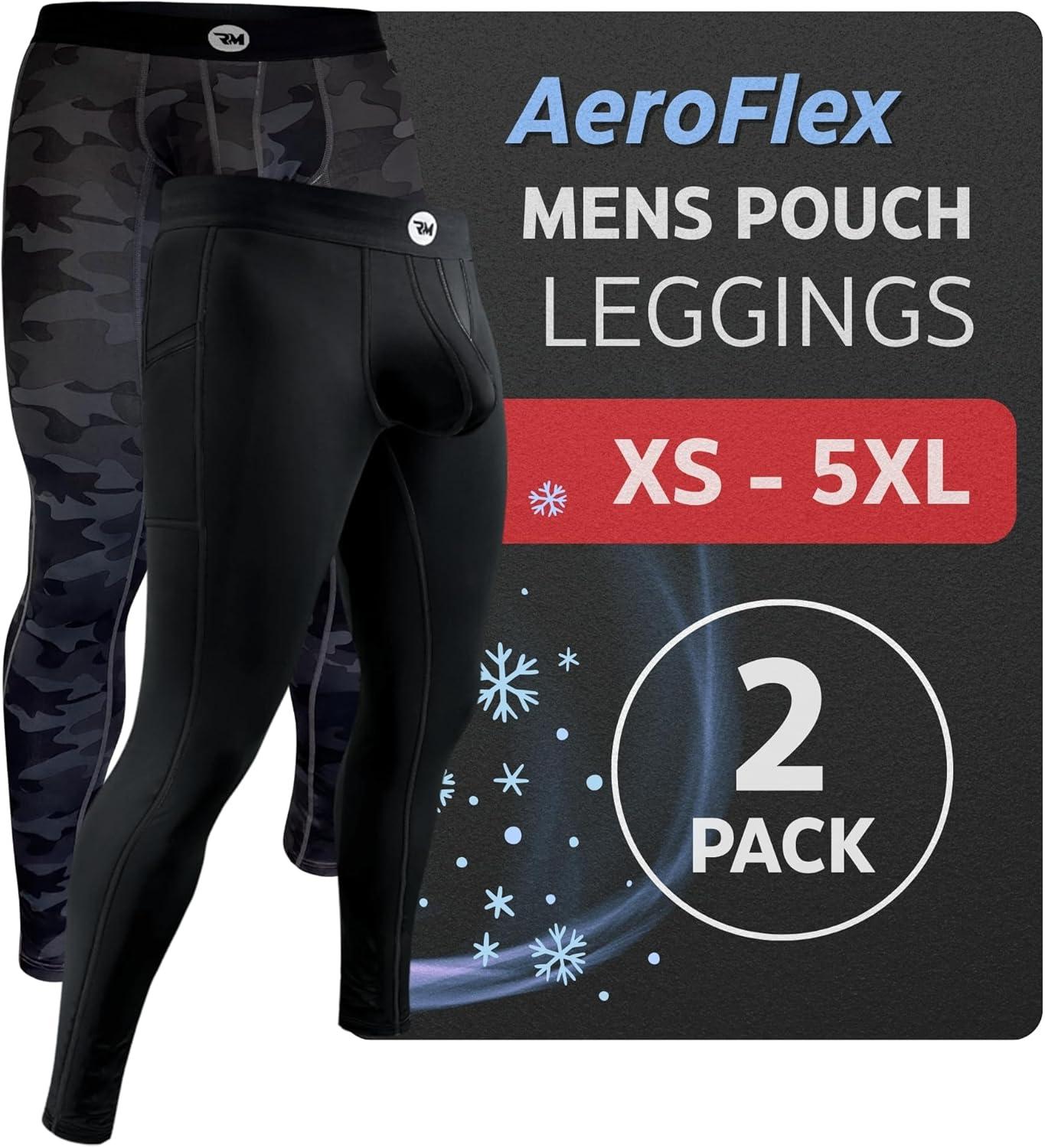 imageRM Real Men ABCD Pouch Compression Pants 1 2 and 3 Pack Mens Leggings Yoga Pants Tights Base Layer Men Cold Weather2 Pack BlackCamo Aero Flex