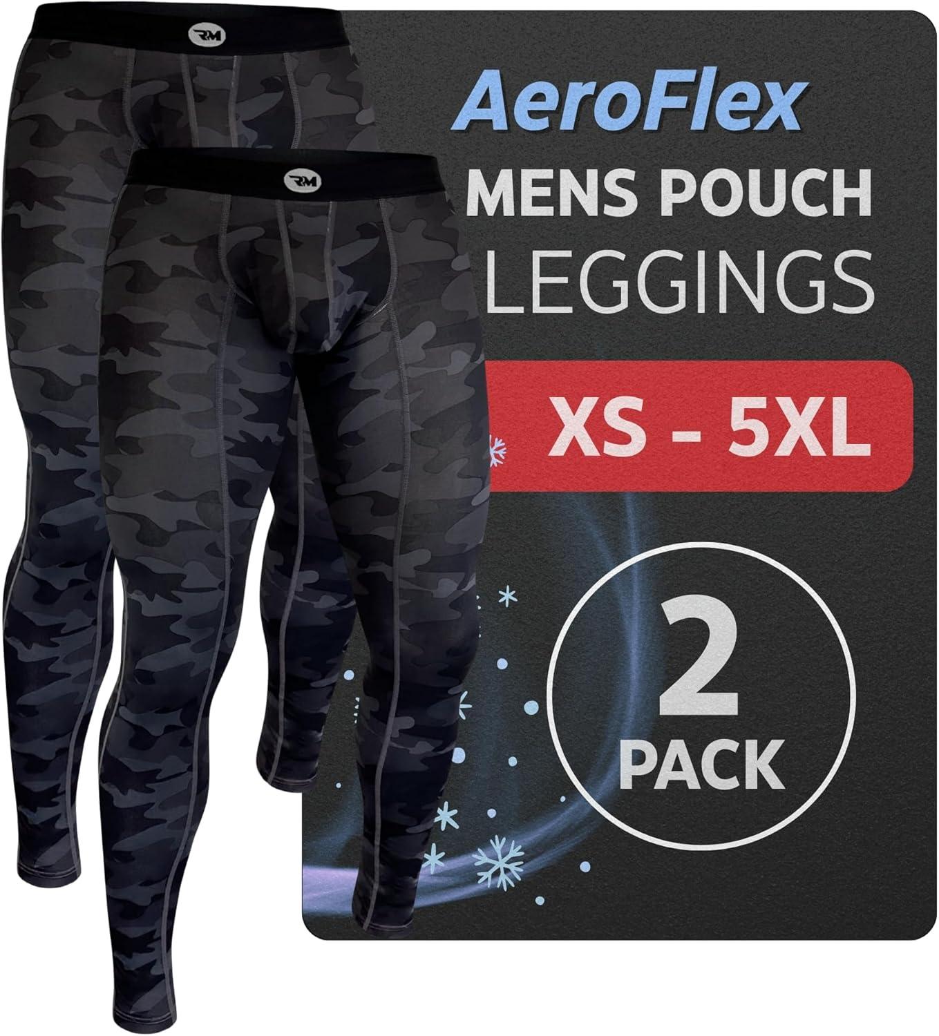 imageRM Real Men ABCD Pouch Compression Pants 1 2 and 3 Pack Mens Leggings Yoga Pants Tights Base Layer Men Cold Weather2 Pack Camo Aero Flex