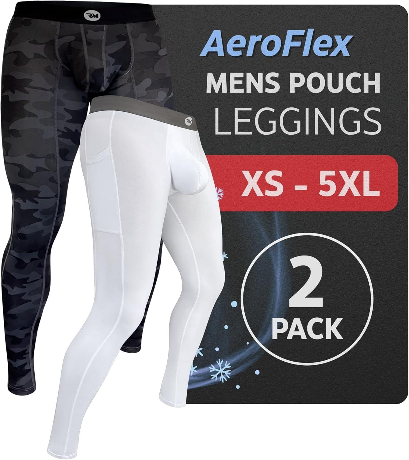 imageRM Real Men ABCD Pouch Compression Pants 1 2 and 3 Pack Mens Leggings Yoga Pants Tights Base Layer Men Cold Weather2 Pack CamoWhite Aero Flex