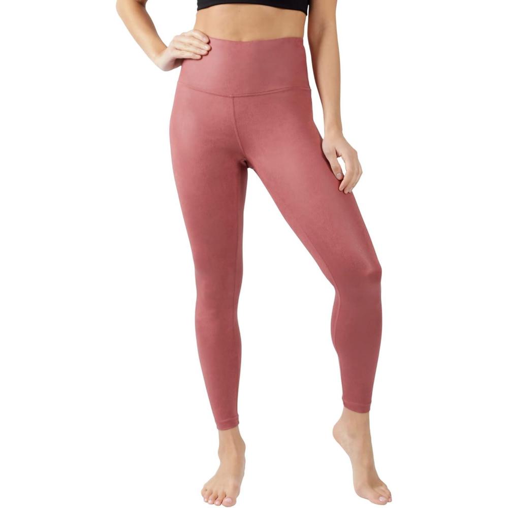 image90 Degree By Reflex Womens High Waist Squat Proof Ankle Length Printed LeggingsCracked Terracotta