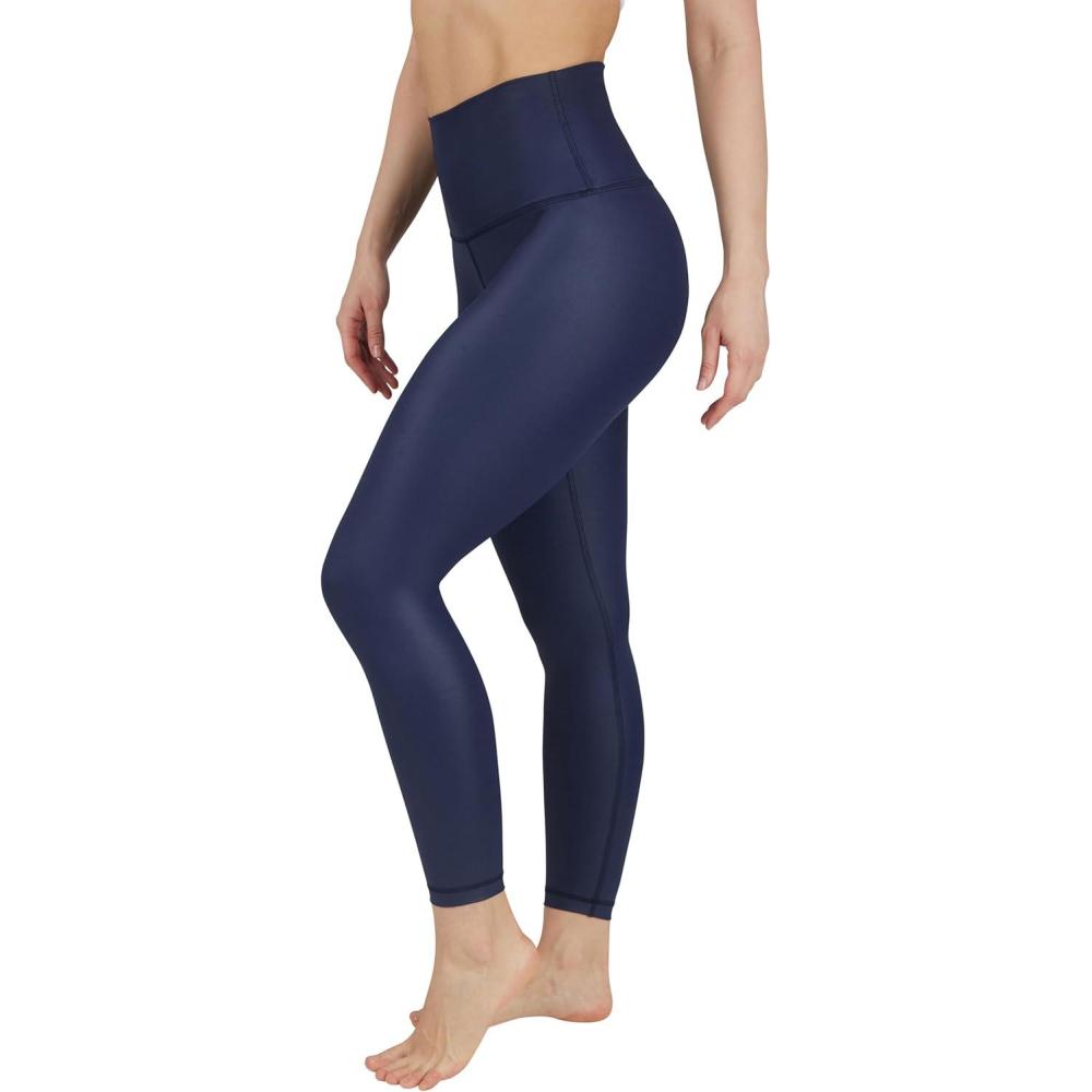 image90 Degree By Reflex Womens High Waist Squat Proof Ankle Length Printed LeggingsDark Navy Elastic Free Super High Waist
