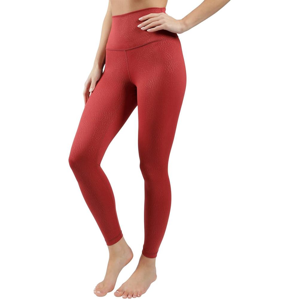 image90 Degree By Reflex Womens High Waist Squat Proof Ankle Length Printed LeggingsPython Sangria