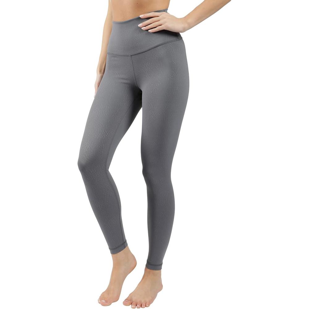image90 Degree By Reflex Womens High Waist Squat Proof Ankle Length Printed LeggingsPython Slate Night