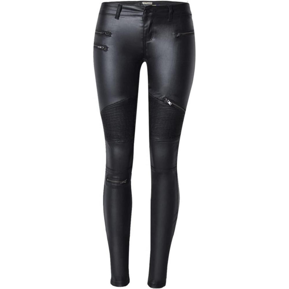 imageFaringoto Womens Pu Slim Pants Faux Leather Stretch Skinny Jeans Pencil Pants Biker Pants113