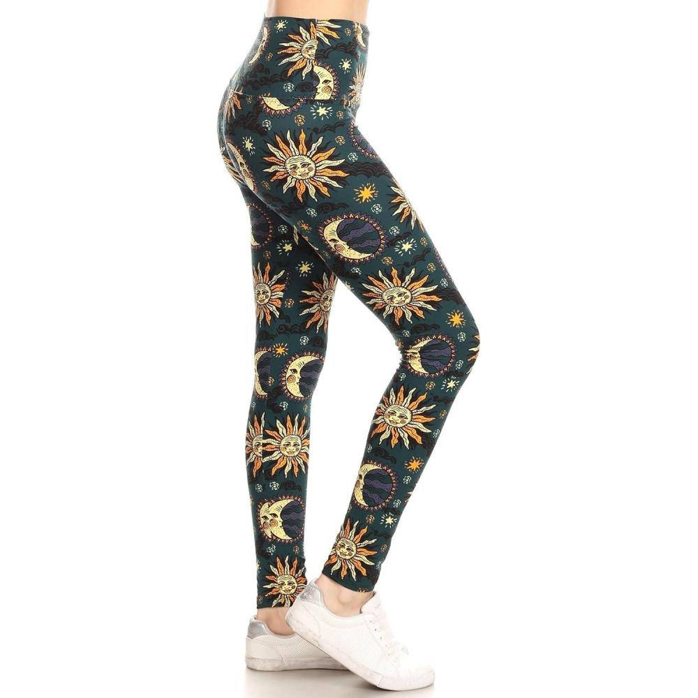 imageLeggings Depot Womens High Waist Faux Leather Leggings Tights Pleather PantsSun and Moon