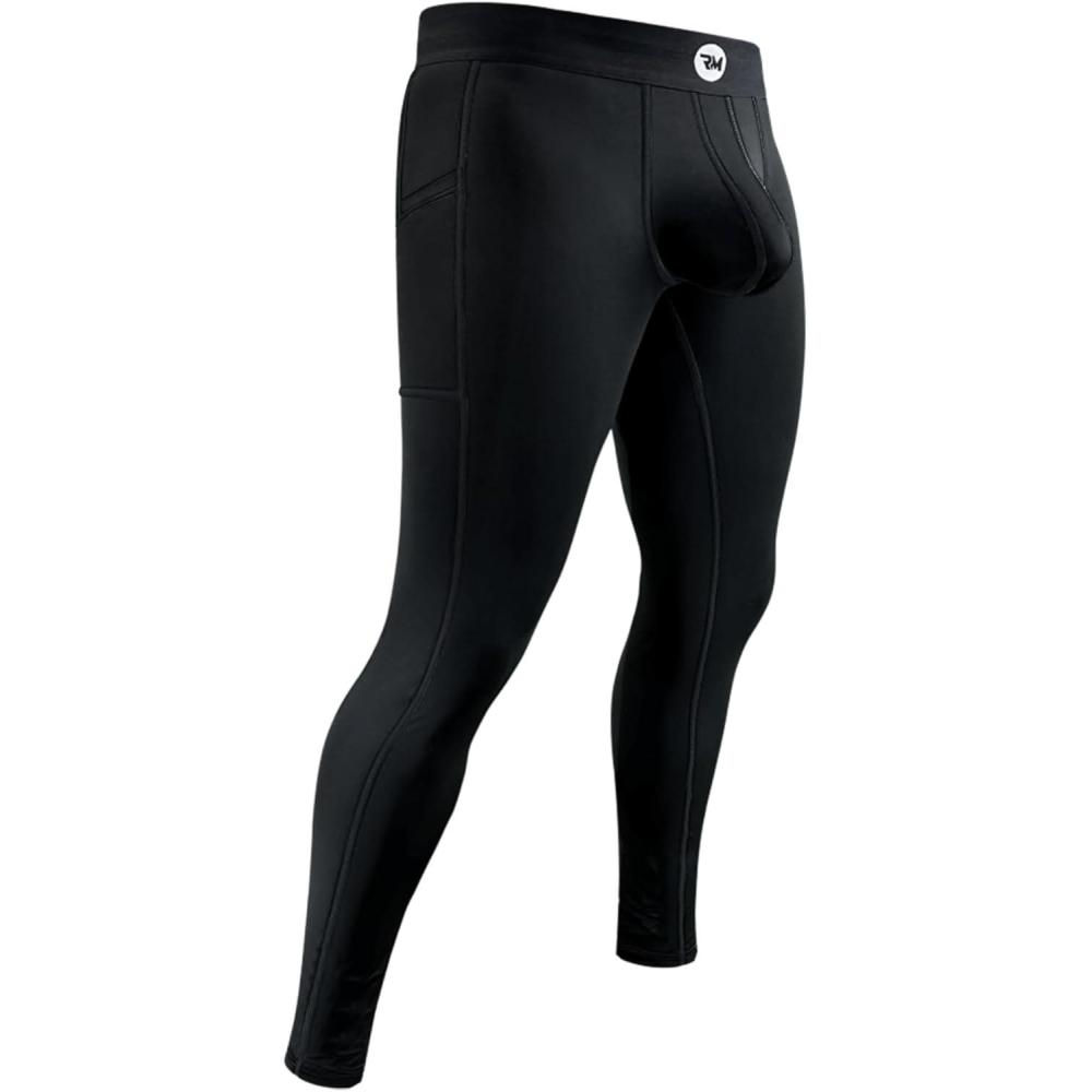 imageRM Real Men ABCD Pouch Compression Pants 1 2 and 3 Pack Mens Leggings Yoga Pants Tights Base Layer Men Cold Weather1 Pack Black Aero Flex