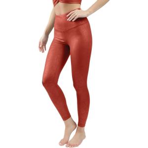 90 Degree By Reflex Womens High Waist Squat Proof Ankle Length Printed Leggings(Cracked Fired Brick)