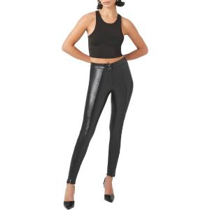 Forever 21 Womens Faux Leather High-Rise Skinny Pants(Black)