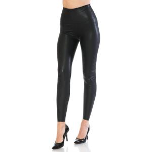 Leggings Depot Women’s High Waist Faux Leather Leggings Tights Pleather Pants(Black)