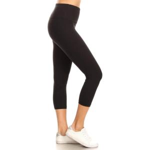 Leggings Depot Women’s High Waist Faux Leather Leggings Tights Pleather Pants(Capri-black)