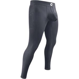 RM Real Men ABCD Pouch Compression Pants – 1, 2 and 3 Pack, Mens Leggings, Yoga Pants, Tights, Base Layer Men Cold Weather(1 Pack – Gray – (Black Stitch) Aero Flex)