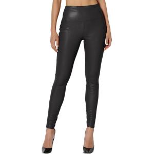 TheMogan Women’s Sexy High Waist Faux Leather Leggings Slim Fit Stretch Pants Casual Night Out(Black)