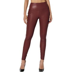TheMogan Women’s Sexy High Waist Faux Leather Leggings Slim Fit Stretch Pants Casual Night Out(Dark Rust)